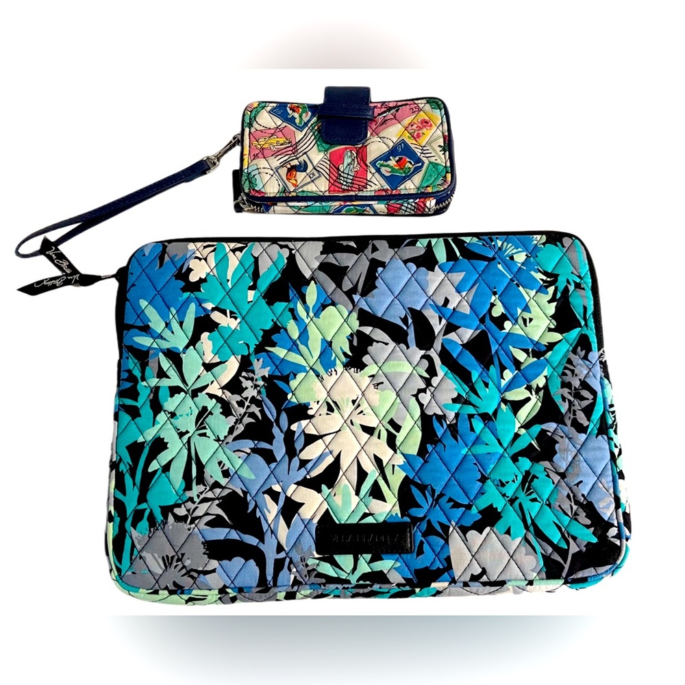 Vera Bradley BUNDLE of 1 Laptop Bag and 1 Wallet